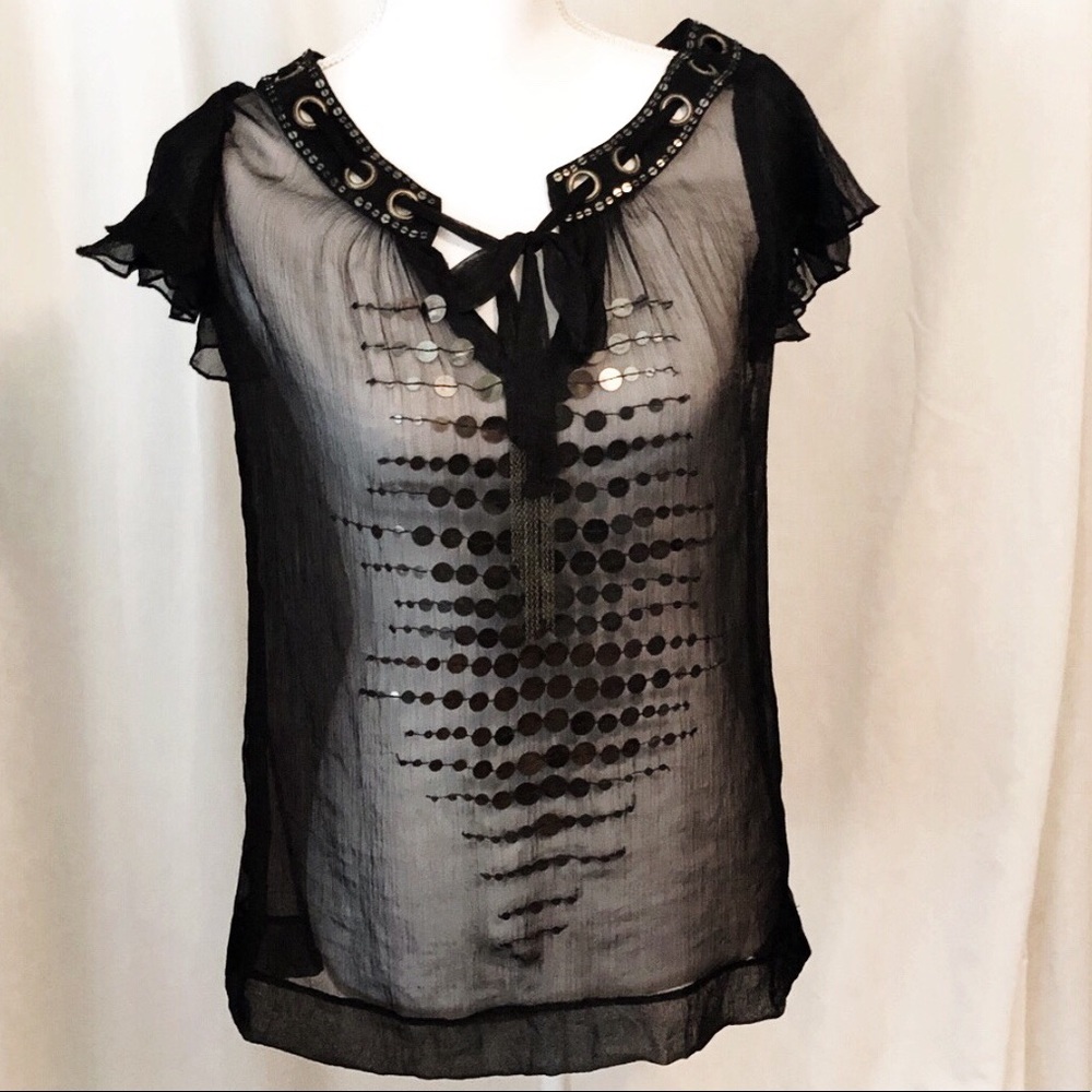 Sheer Black Top